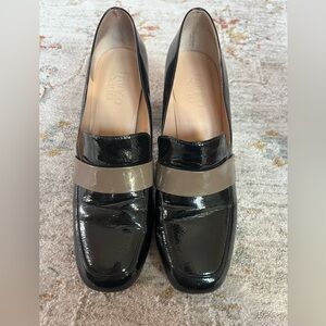 Franco Sarter Black Karter Loafer Heels Size 9.5